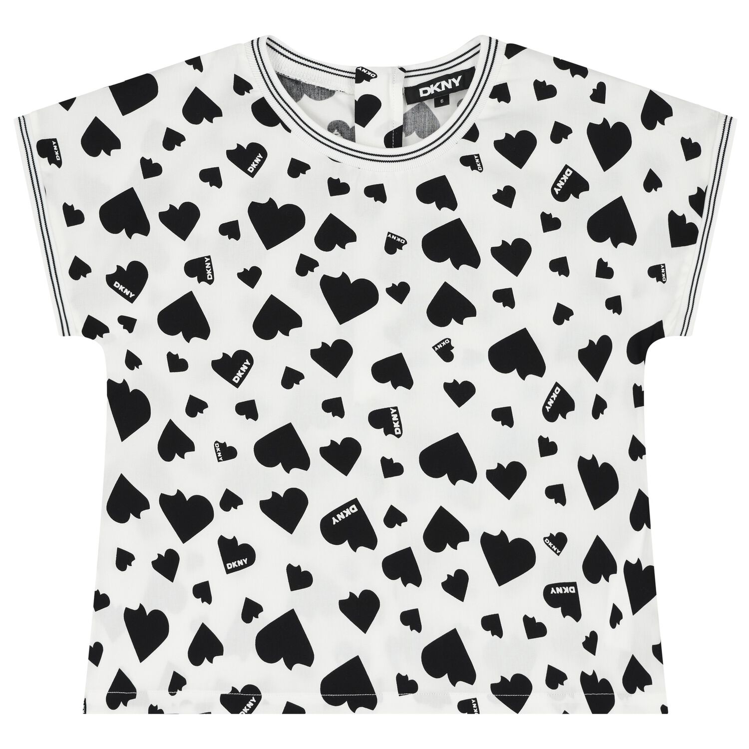 Girls White & Black Heart Blouse, 1, hi-res image number null