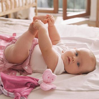 Baby Girls Pink Butterfly Skirt Set