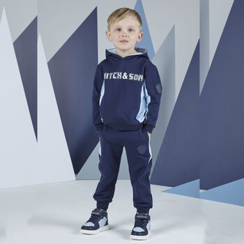 Boys Navy Blue Logo Tracksuit