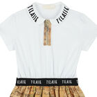 Girls White & Beige Geo Map Polo Dress, 1, hi-res