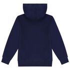 Boys Navy Logo Hooded Zip Up, 1, hi-res