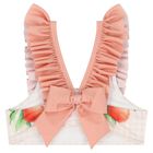 Girls Coral & White Peaches Bikini, 2, hi-res