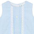 Baby Girls Blue Lace Bodysuit, 1, hi-res