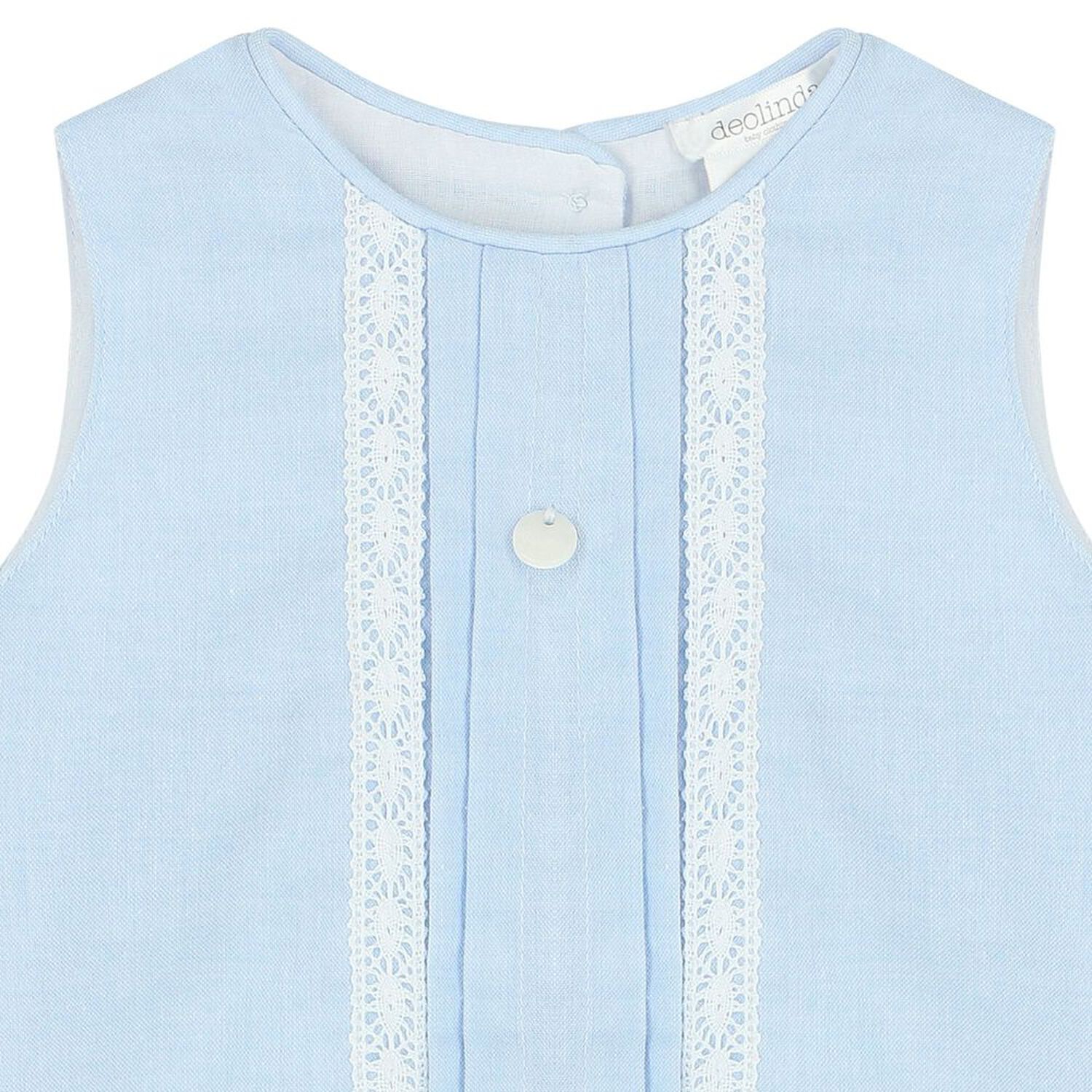 Baby Girls Blue Lace Bodysuit, 1, hi-res