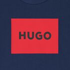Boys Navy Cotton Logo T-Shirt, 4, hi-res