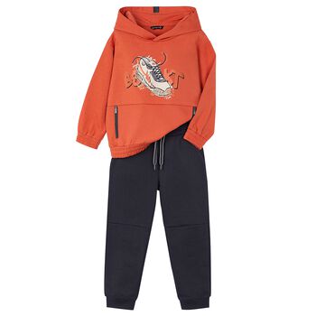 Boys Orange & Grey Tracksuit