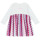Younger Girls White, Purple & Pink Logo Zigzag Dress Set, 1, hi-res