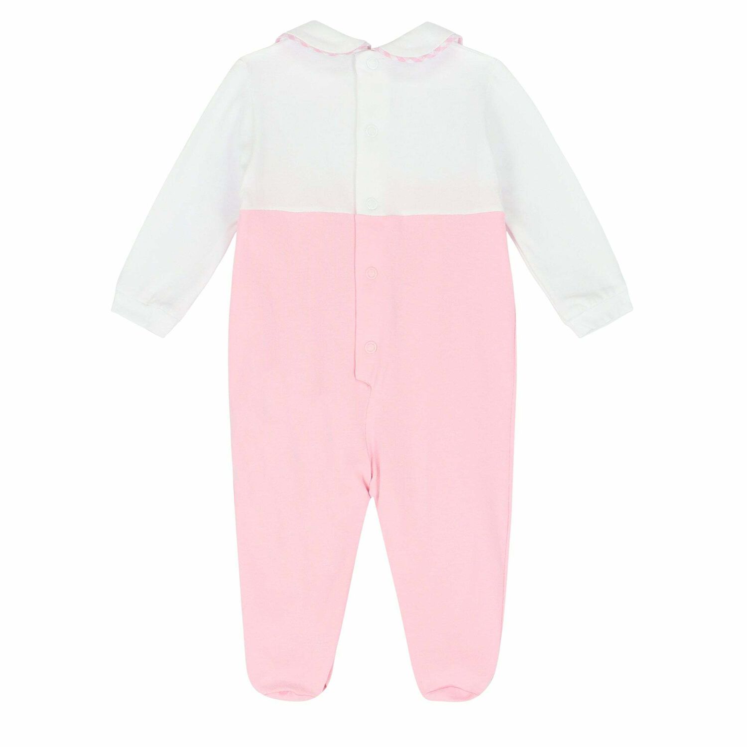 Baby Girls White & Pink Babygrow, 1, hi-res image number null