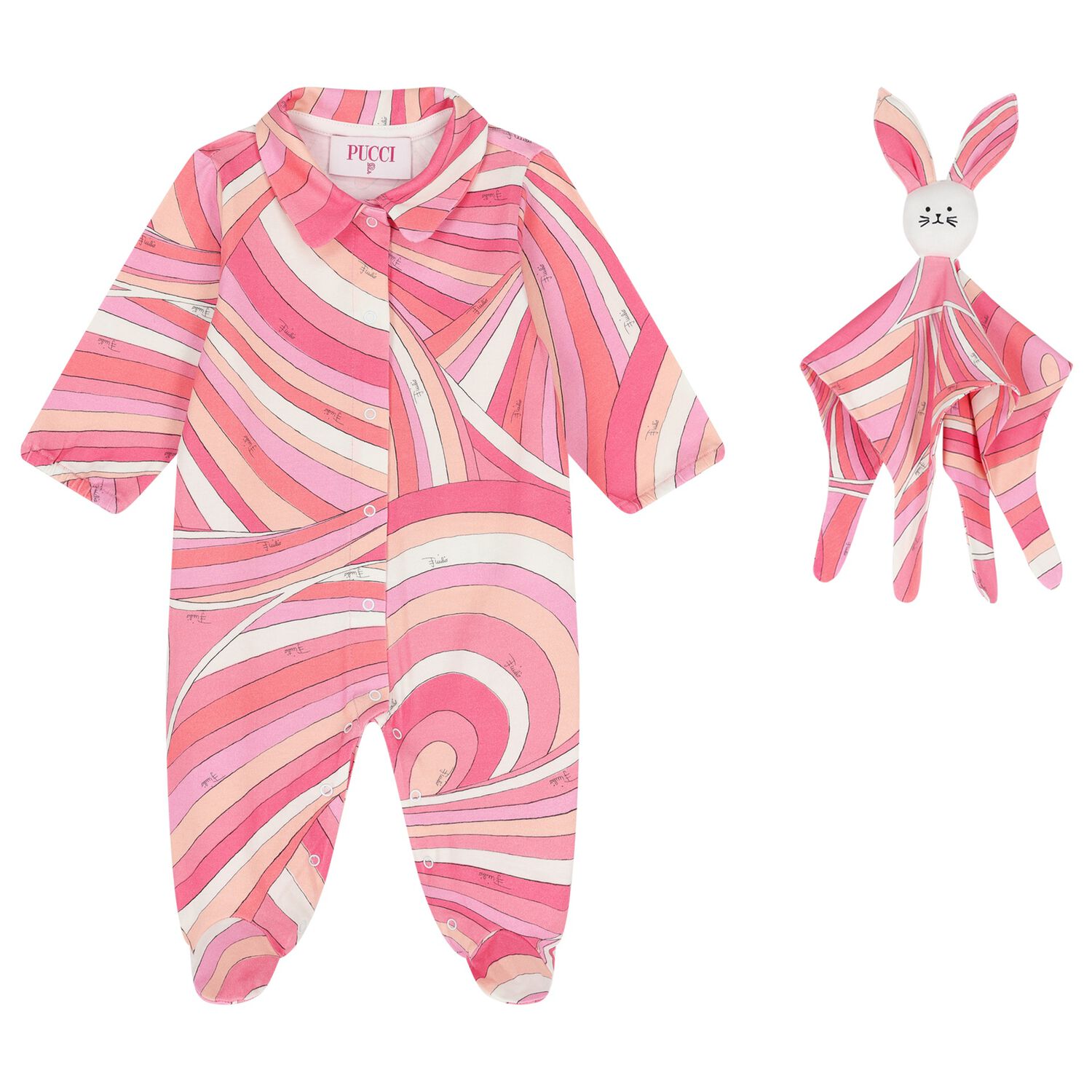 Baby Girls Pink & Ivory Iride Babygrow Gift Set, 2, hi-res