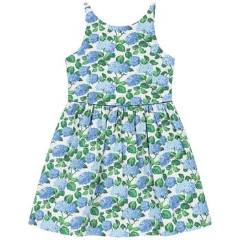 Girls White & Blue Floral Dress