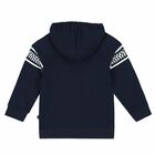 Younger Boys Navy Blue Logo Hooded Top, 1, hi-res