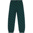 Boys Navy & Green Logo Joggers, 1, hi-res