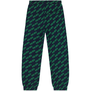 Boys Navy & Green Logo Joggers
