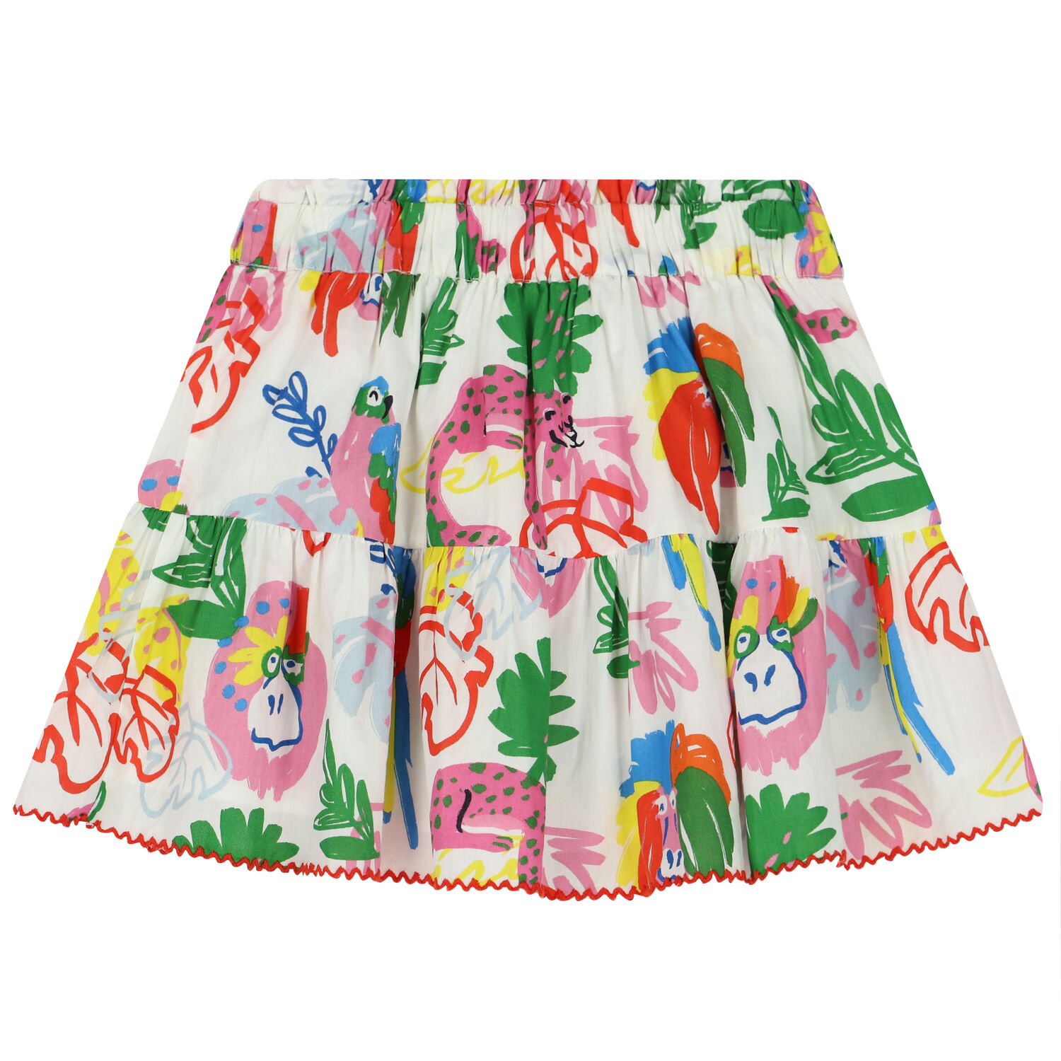 Girls Ivory Animals & Leaves Skirt, 1, hi-res