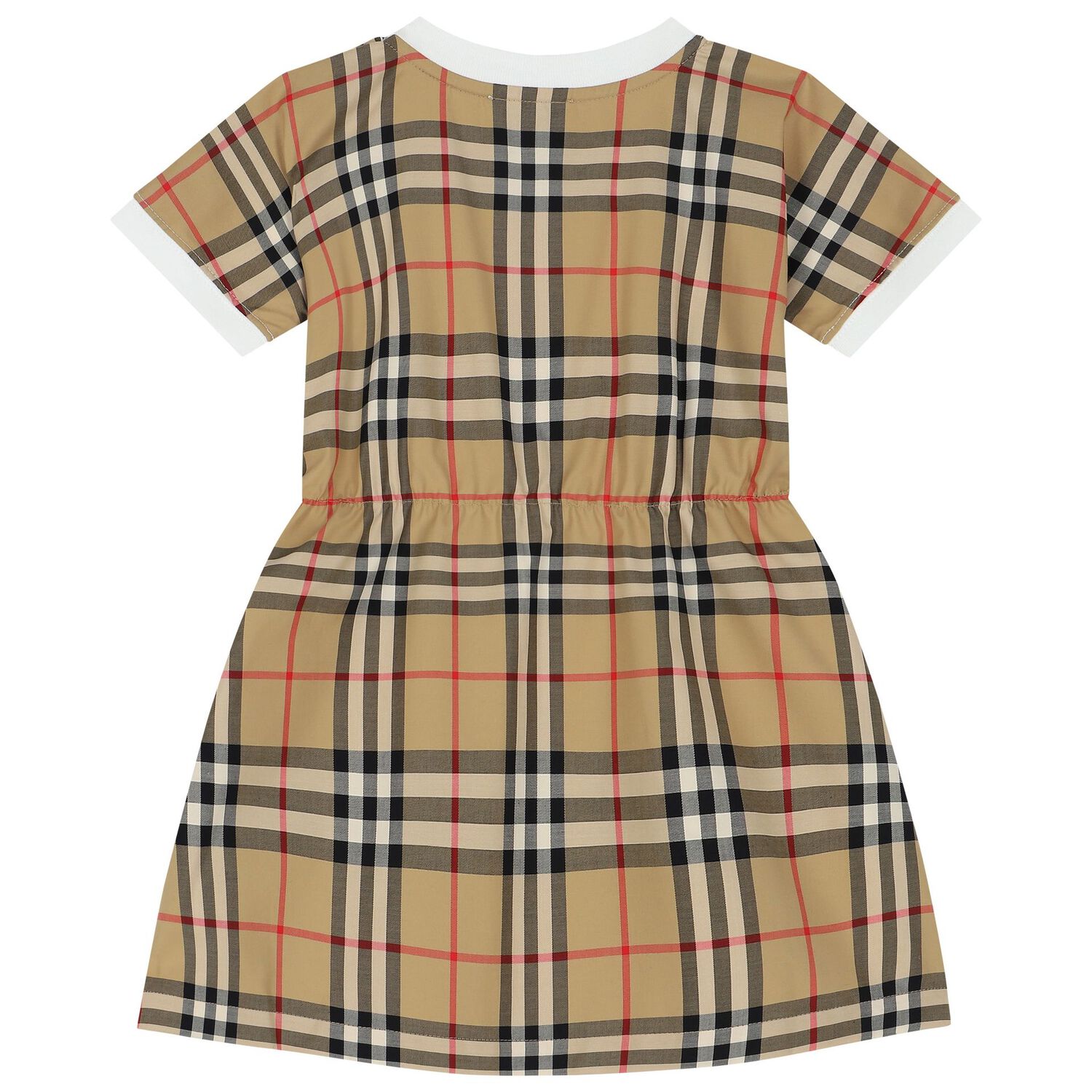 Baby Girls White & Beige Check Dress Set, 1, hi-res image number null