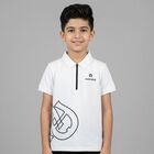 Boys White Logo Polo Shirt , 1, hi-res