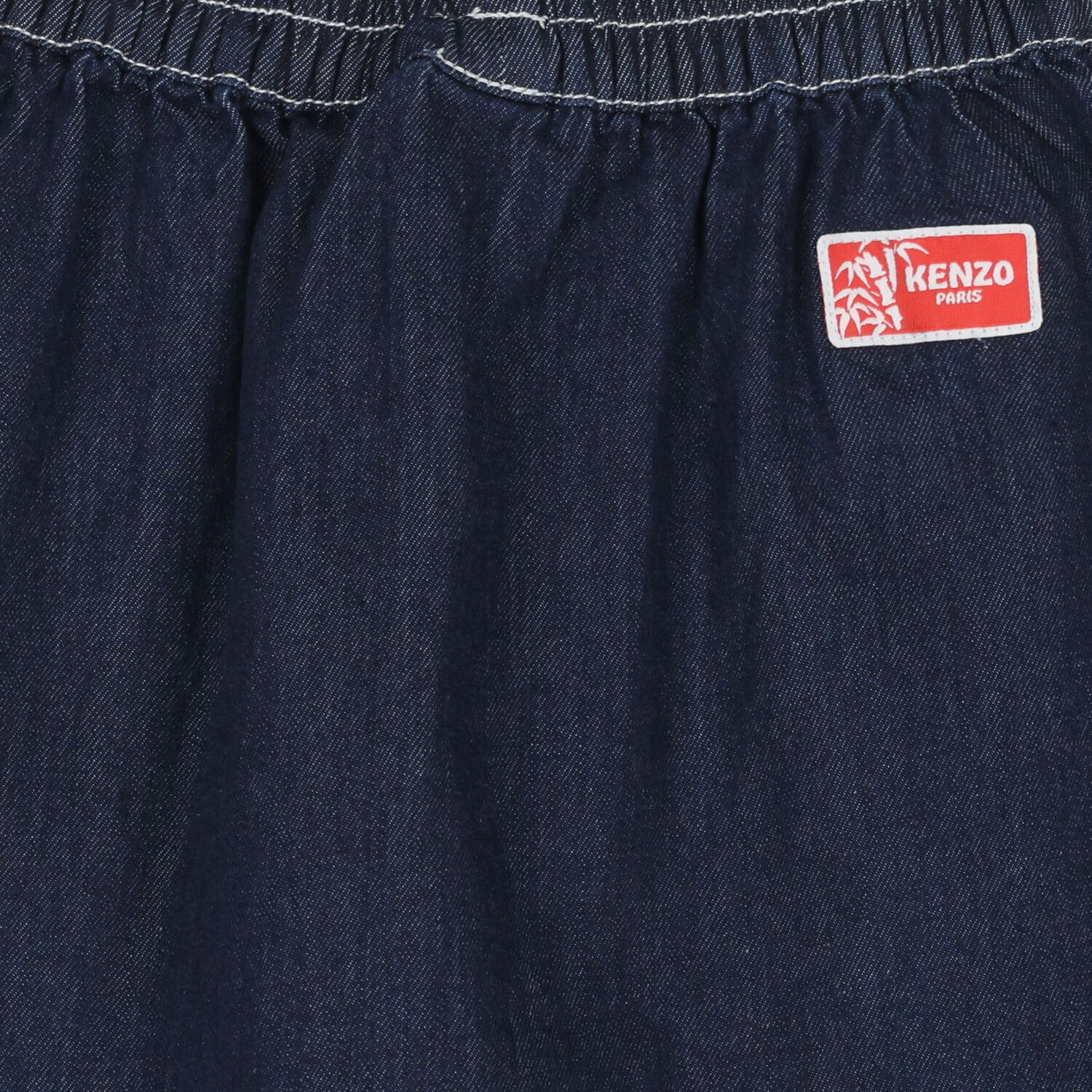 Girls Navy Blue Denim Logo Skirt, 1, hi-res