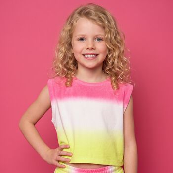 Girls Pink & Yellow Ombre Top