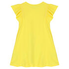 Girls Yellow Embroidered Flower Dress, 1, hi-res