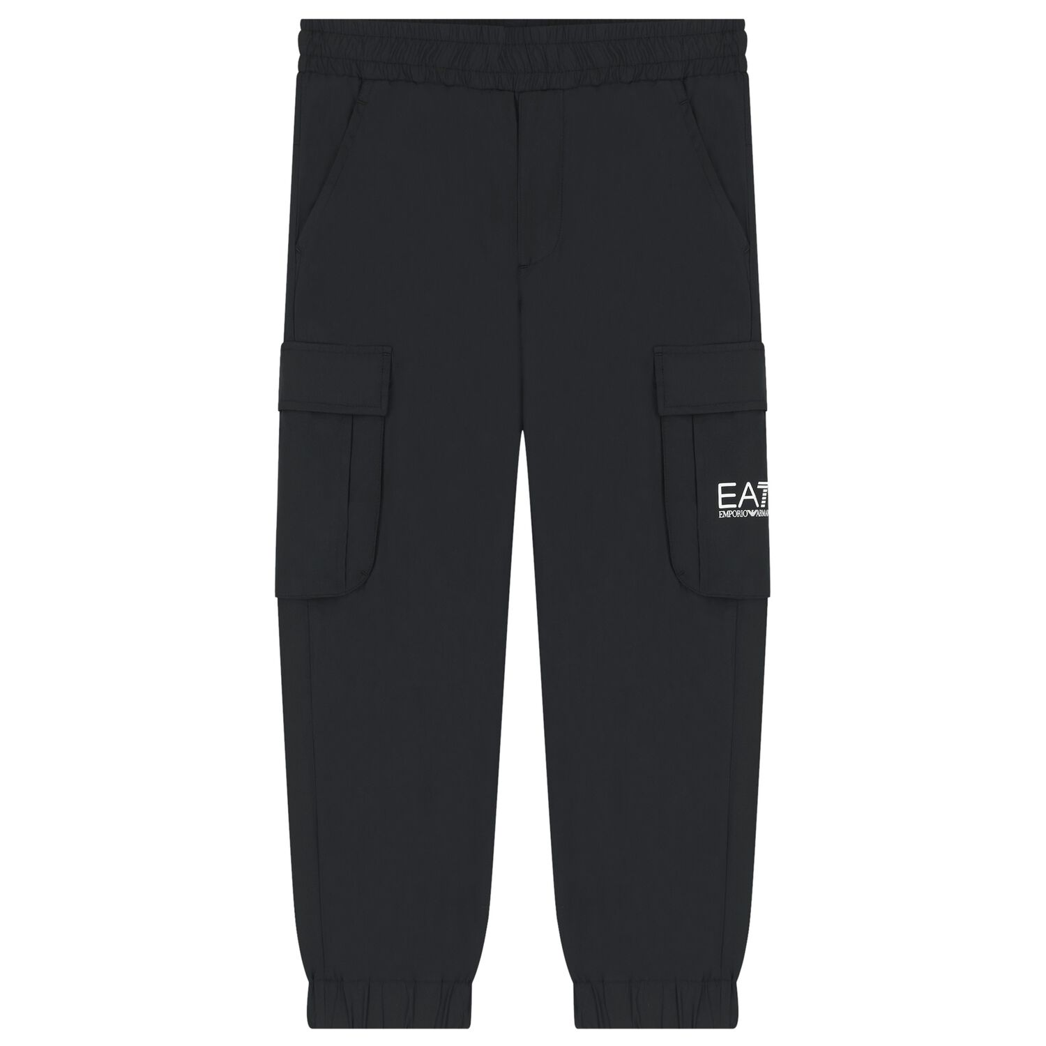 Boys Black Logo Trousers, 1, hi-res