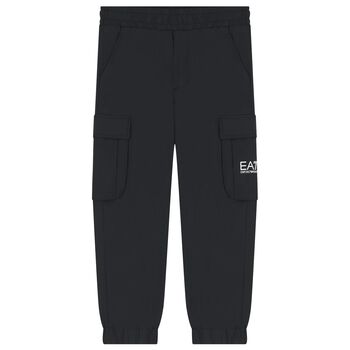 Boys Black Logo Trousers