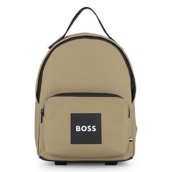 Boys Beige Canvas Backpack
