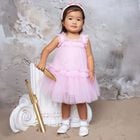 Baby Girls Pink Embellished Tulle Dress Set, 1, hi-res