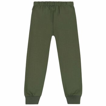 Boys Green Cotton Joggers