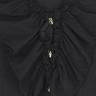 Girls Black Ruffled Shorts Set, 2, hi-res