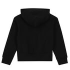 Girls Black Logo Hooded Top, 1, hi-res