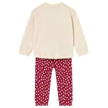 Younger Girls Ivory & Red Leggings Set