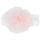 Baby Girls White & Pink Flower Headband, 1, hi-res