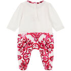 Baby Girls Ivory & Pink Majolica Babygrow Gift Set, 1, hi-res