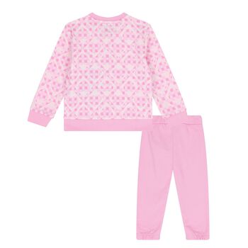 Baby Girls Pink Logo Trousers Set