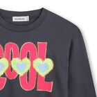 Girls Grey Sequin Heart Long Sleeve Top, 1, hi-res