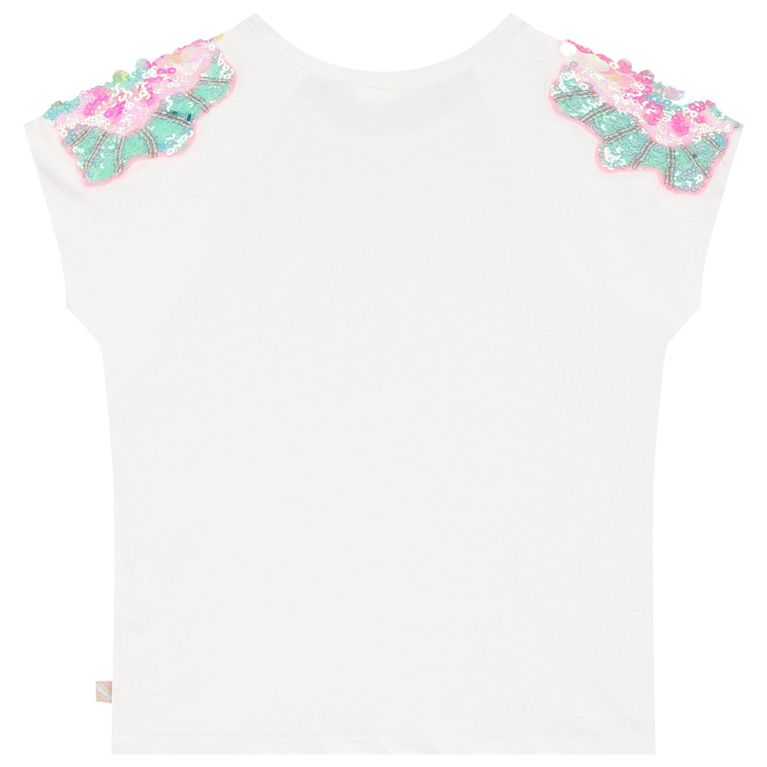 Girls White Sequin T-Shirt, 1, hi-res