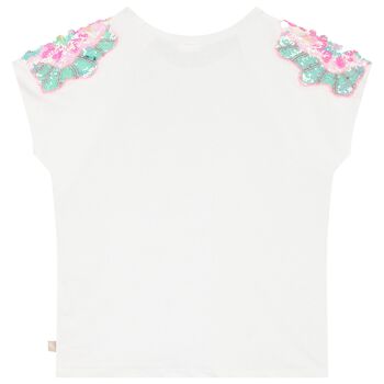 Girls White Sequin T-Shirt
