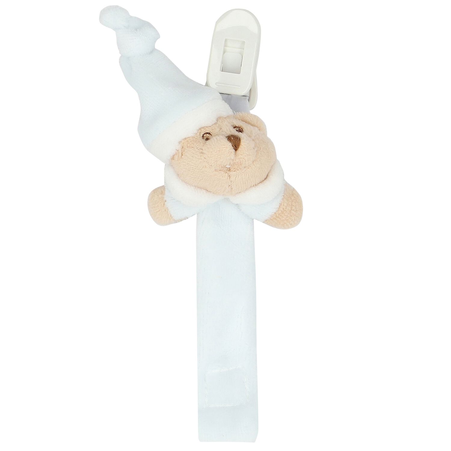 Baby Boys Blue Teddy Bear Dummy Clip, 1, hi-res image number null