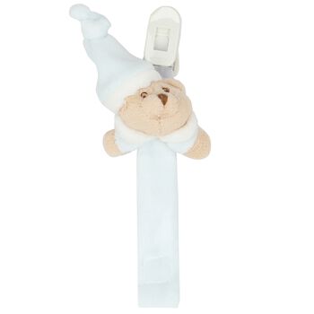 Nanán Baby Boys Blue Teddy Bear Dummy Clip, 1 Baby Boys Blue Teddy Bear Dummy Clip