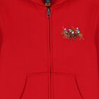 Boys Red Logo Hooded Zip Up Top, 1, hi-res