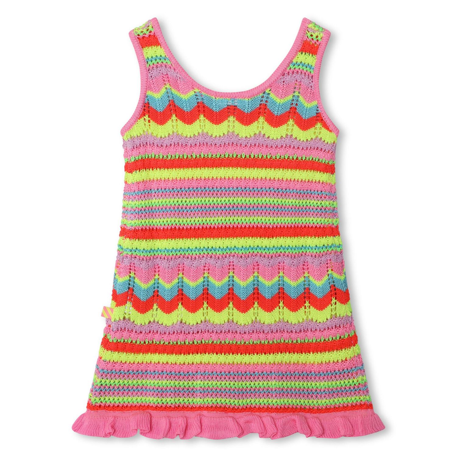 Girls Multi-Coloured Striped Dress, 1, hi-res