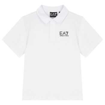 Boys White Logo Polo Shirt