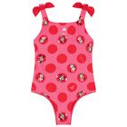 Girls Pink & Red Minnie Mouse Swimsuit, 1, hi-res