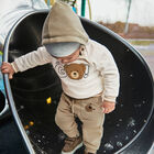 Younger Boys Beige Joggers, 2, hi-res