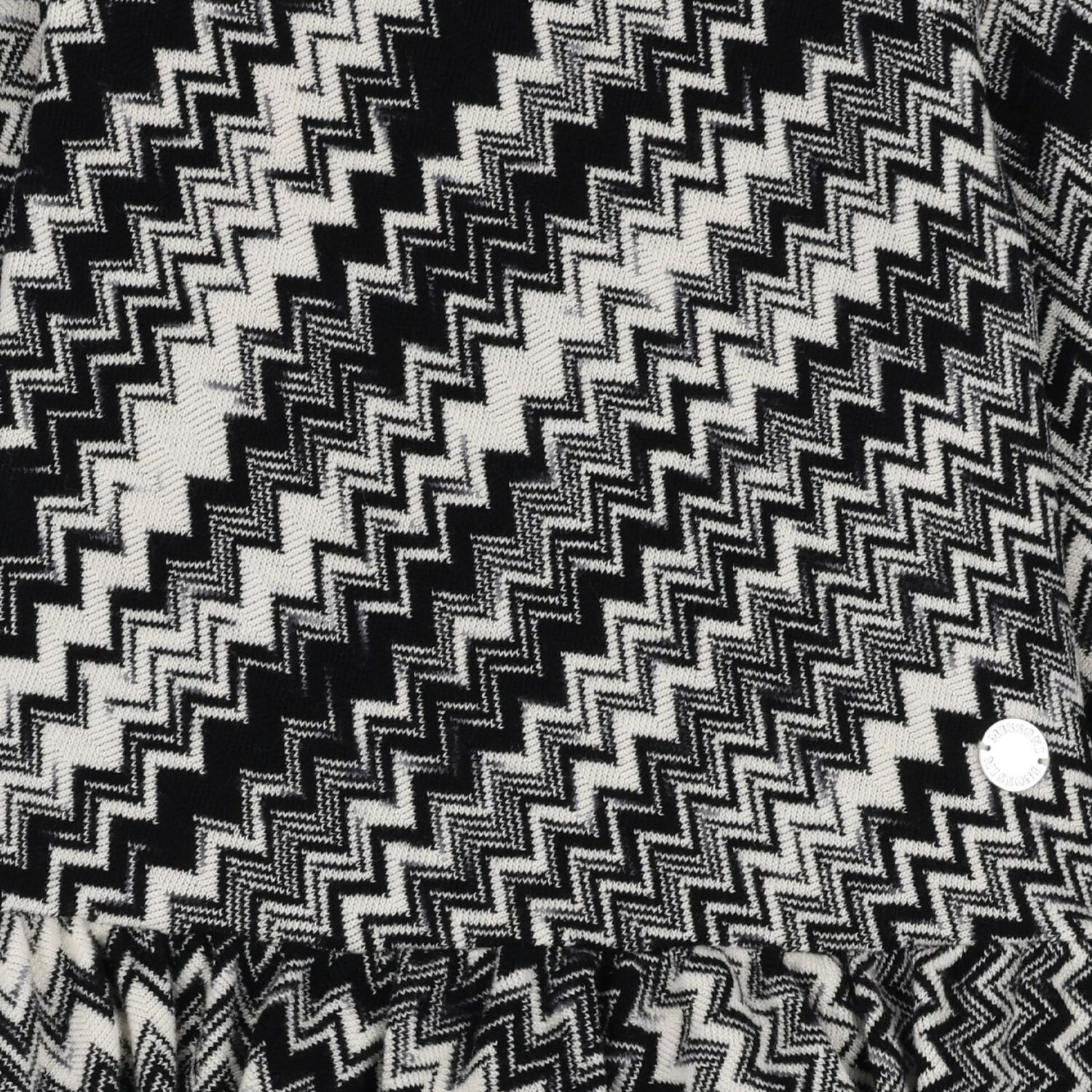 Girls Black & Ivory Zig Zag Dress, 1, hi-res