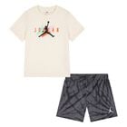Younger Boys Ivory & Grey Jordan Shorts Set, 1, hi-res