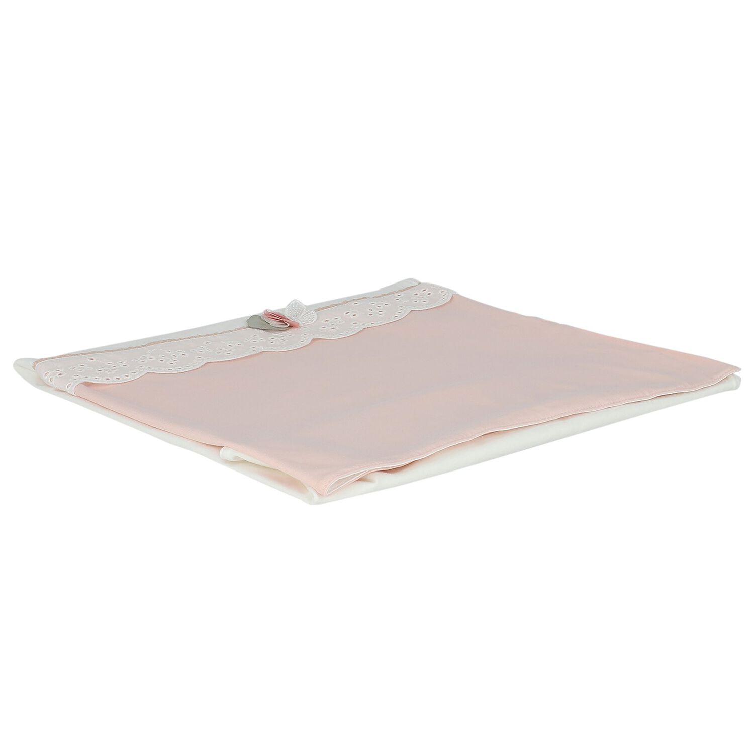 Baby Girls White & Pink Flower Blanket, 1, hi-res image number null