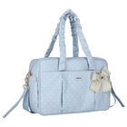 Blue Faux Leather Baby Changing Bag, 2, hi-res