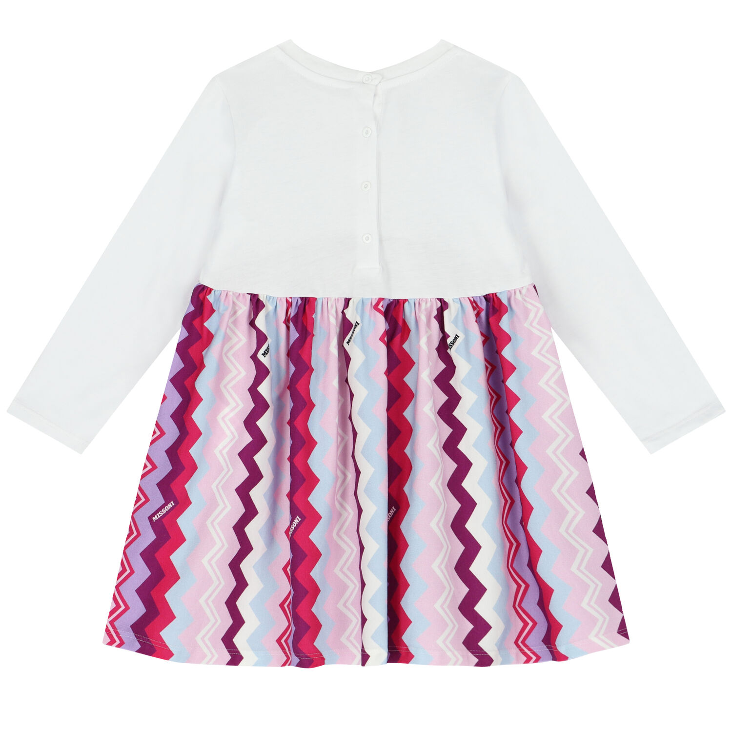 Younger Girls White, Purple & Pink Logo Zigzag Dress Set, 1, hi-res