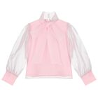 Girls Pink Bow Chiffon Skirt Set, 1, hi-res